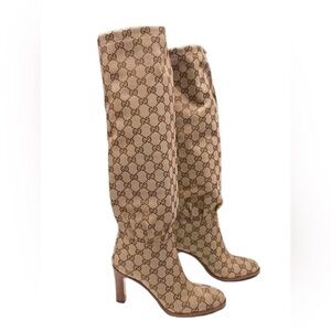 Gucci Beige Over the Knee Boots